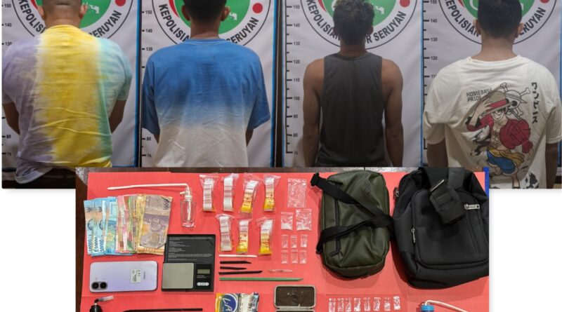 Satresnarkoba Amankan 4 Pelaku Narkotika Dengan 17 Paket Sabu, Salah Satu Diantaranya Tenaga Kesehatan